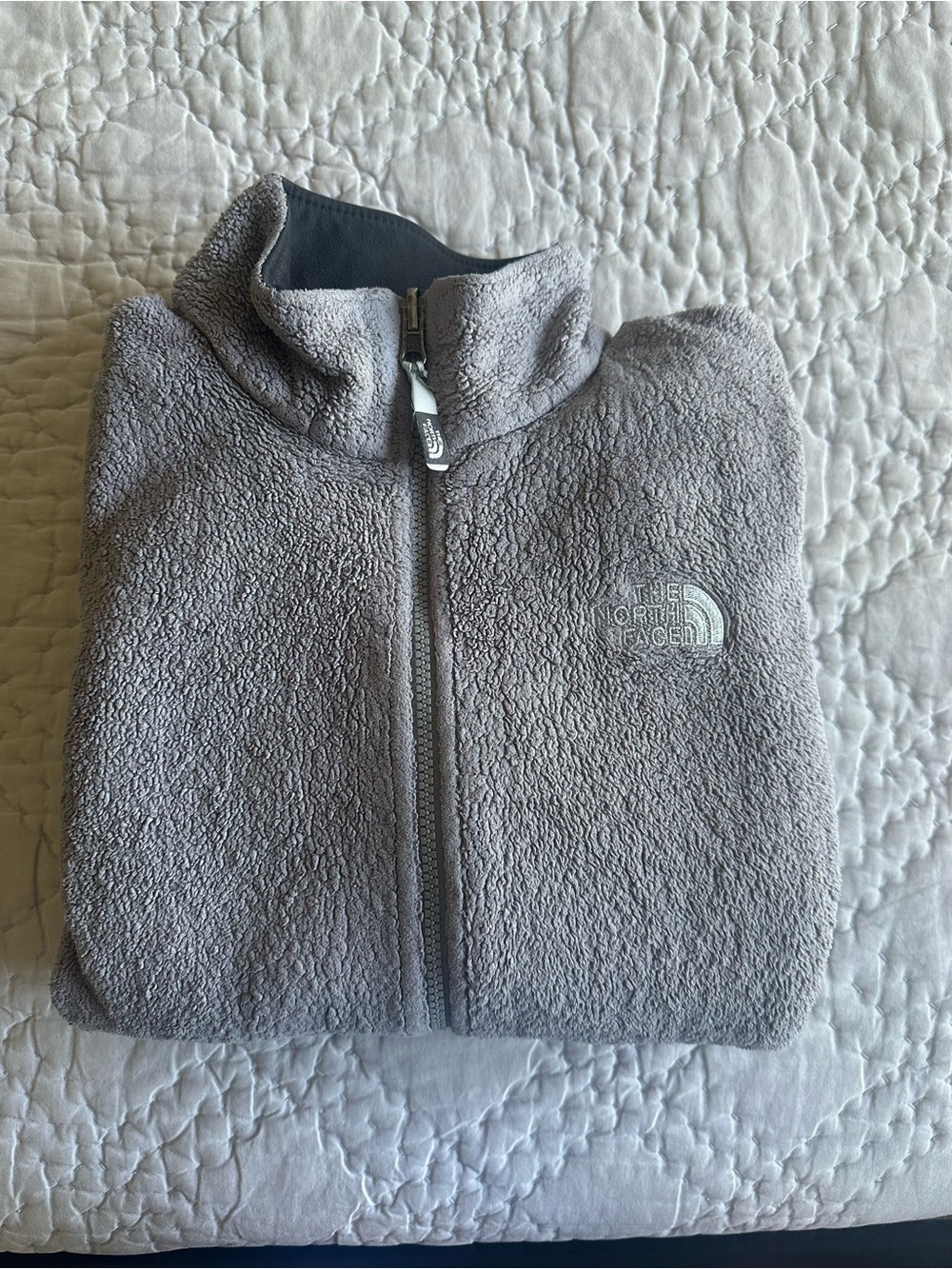 The North Face/ Gray Full-Zip Sherpa Fleece Jacket
